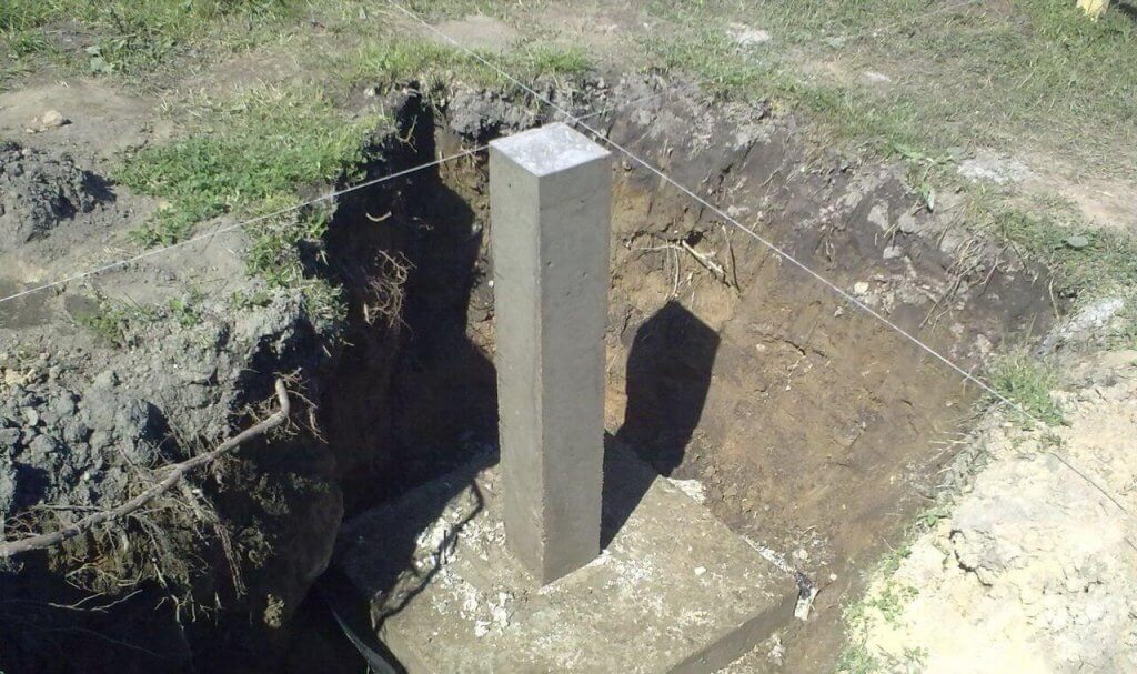 Столбчатый фундамент из бетона